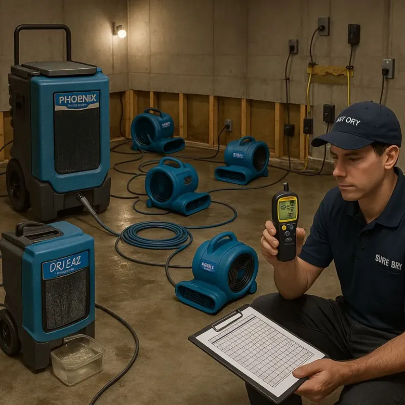 Structural Drying and Dehumidification process in Holladay, UT